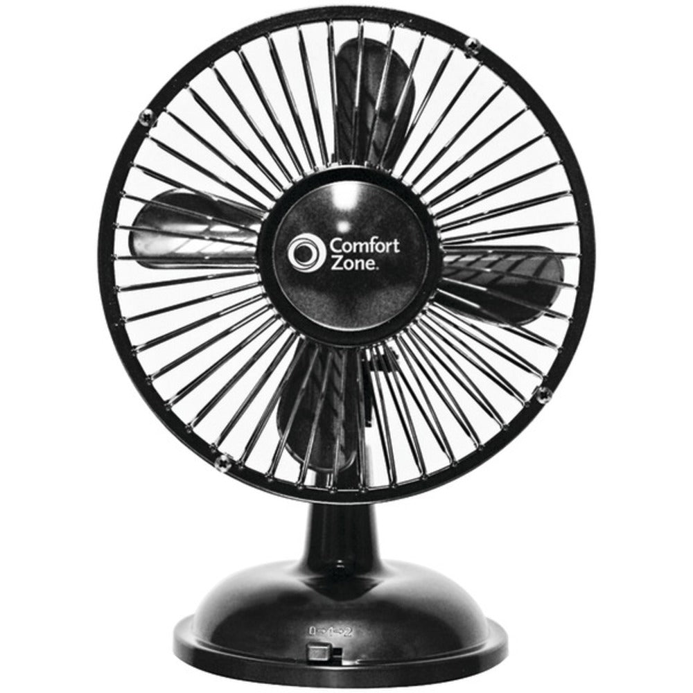 Comfort Zone CZ5USBBK Battery/USB Oscillating Desk Fan