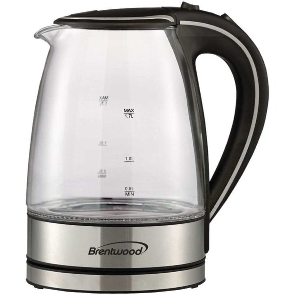 Brentwood Appliances KT-1900BK 1.7-Liter Cordless Tempered-Glass Elect