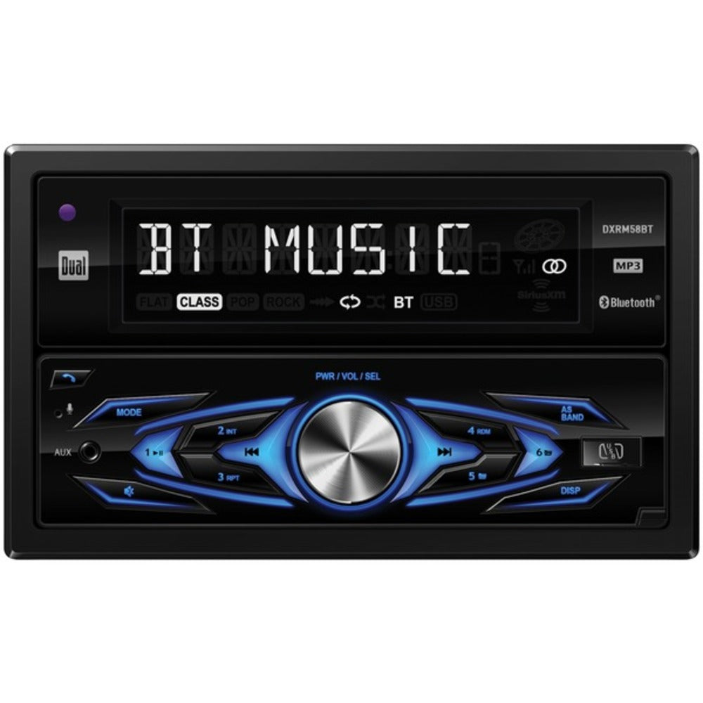 Dual(R) DXRM58BT Double-DIN In-Dash Mechless AM/FM Receiver with Bluet