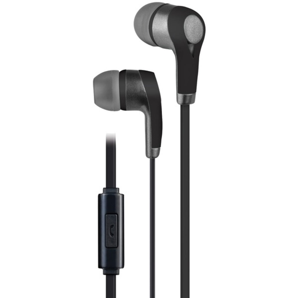 AT&T(R) PE10-BLK PE10 In-Ear Stereo Earbuds with Microphone (Black)