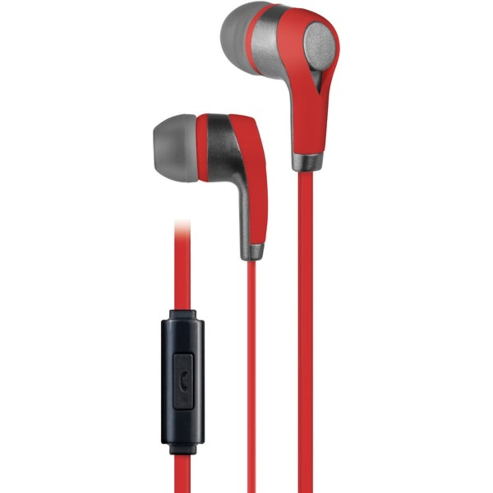 AT&T(R) PE10-RED PE10 In-Ear Stereo Earbuds with Microphone (Red)