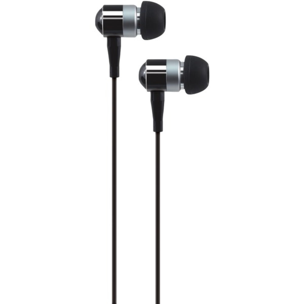 AT&T(R) PEBM02-BLK PEBM02 In-Ear Aluminum Stereo Earbuds with Micropho