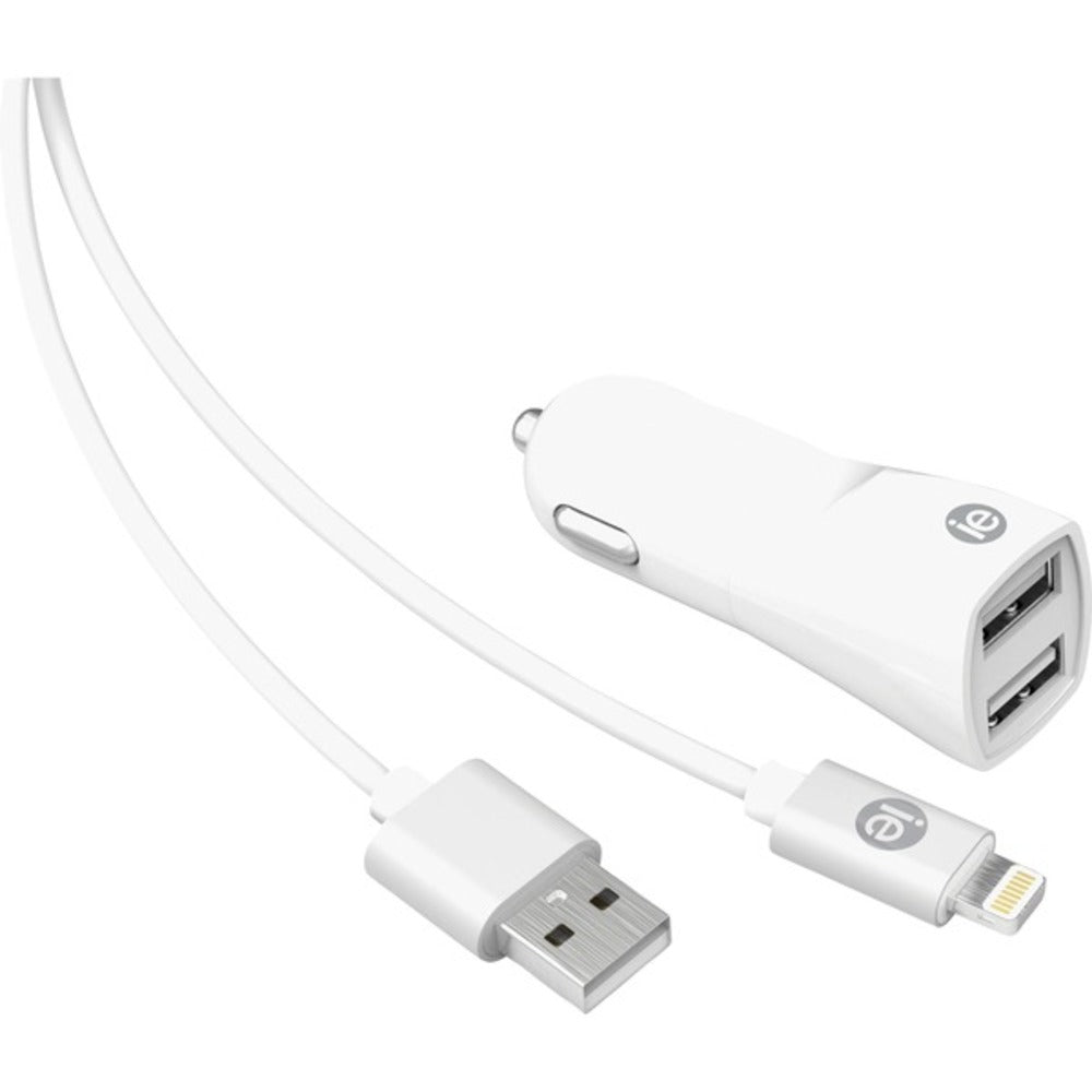 iEssentials(R) IEN-PCL-22A 2.4-Amp Dual-USB Wall Charger with Lightnin