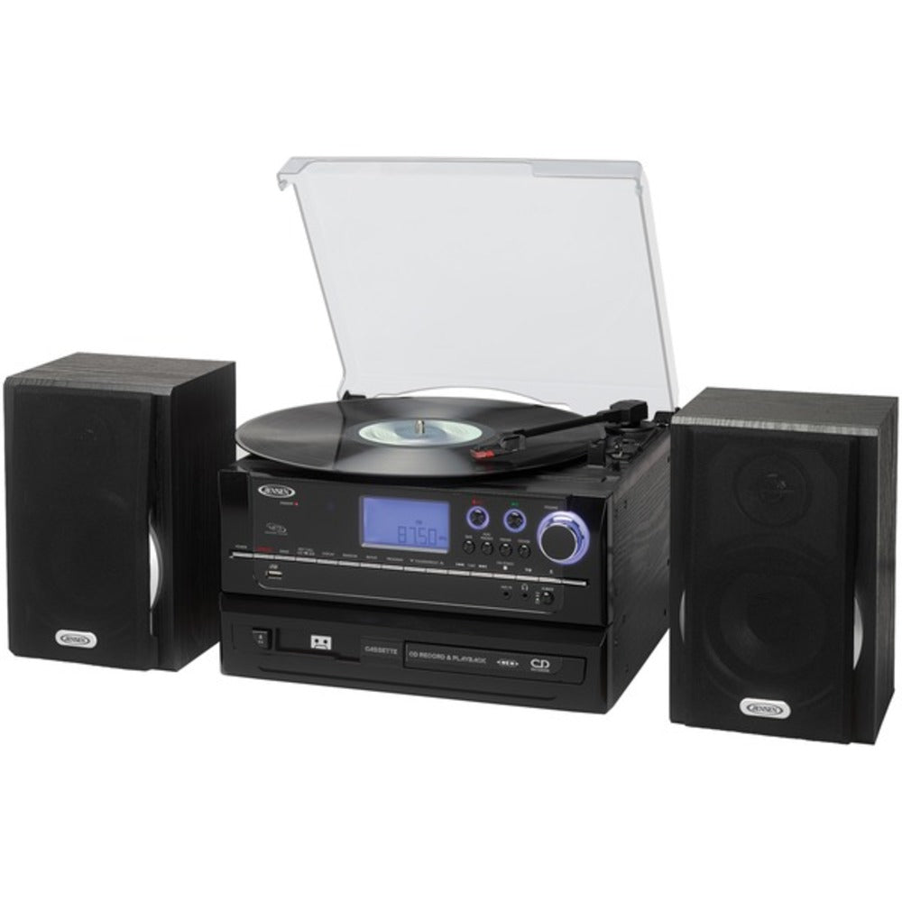 JENSEN(R) JTA-990 3-Speed Stereo Turntable CD Recording System with Ca