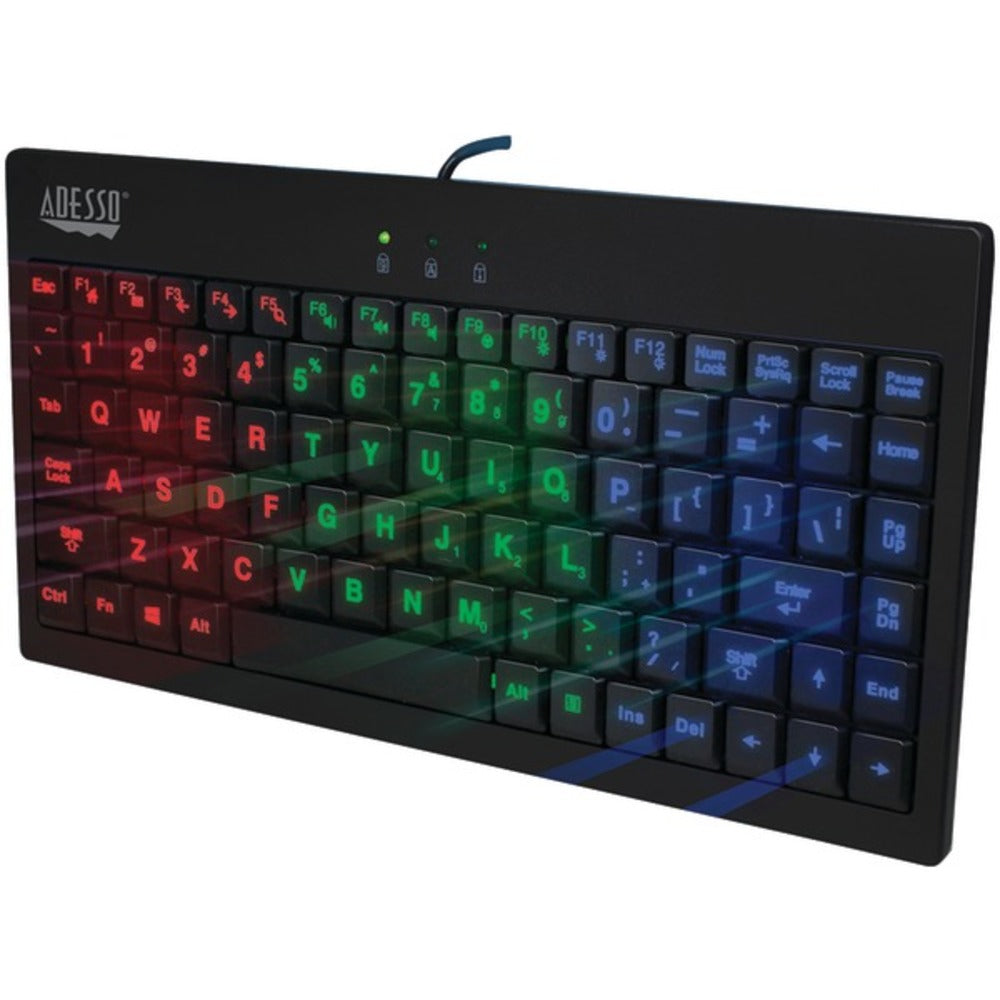 Adesso(R) AKB-110EB SlimTouch(TM) 110 3-Color Illuminated Mini Keyboar