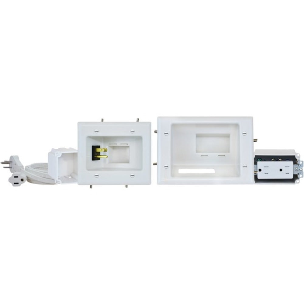 DataComm Electronics 45-0024-WH Recessed Pro-Power Kit with Duplex Rec