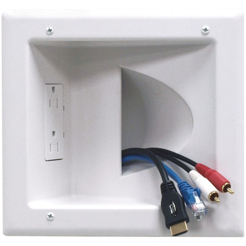 DataComm Electronics 45-0031-WH Recessed Low-Voltage Media Plate with