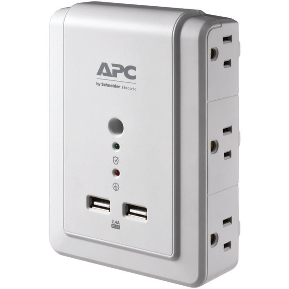APC P6WU2 6-Outlet SurgeArrest Surge Protector Wall Tap with 2 USB Por