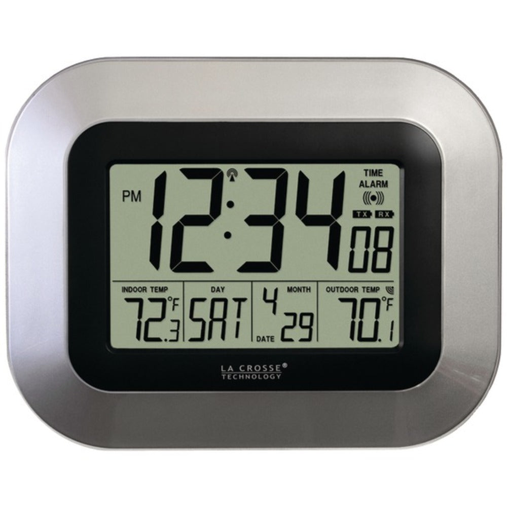 La Crosse Technology WS-8115U-S Atomic Digital Wall Clock with Indoor/