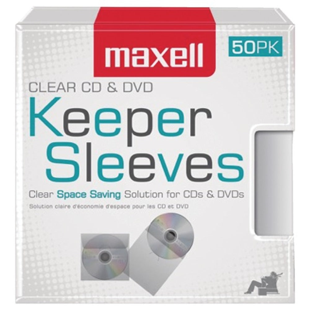 Maxell(R) 190150 CD/DVD Keeper Sleeves, 50 pk