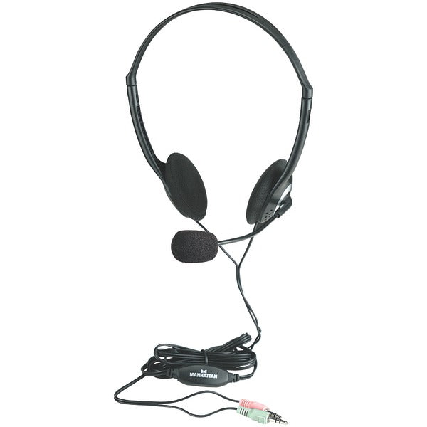 Manhattan 164429 Stereo Headset with Microphone & In-Line Volume Control