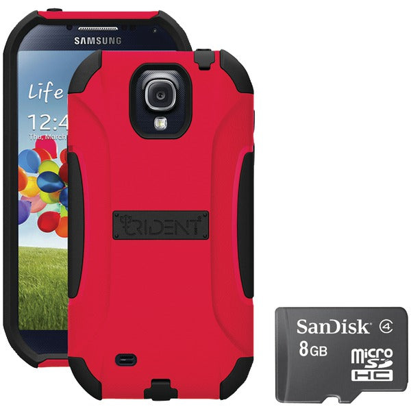 Trident S4 Aegis Case Red With Sandisk Micro Sd 8gb
