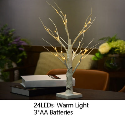 Night Light Home Decoration Bonsai Style Party Cherry Tree Shape LED Light DIY Firework Christmas Gift Plants Switch Copper